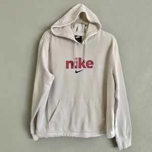 Nike Hoodie Size 1X White Sweatshirt Rare Athleisure Loungewear Workout